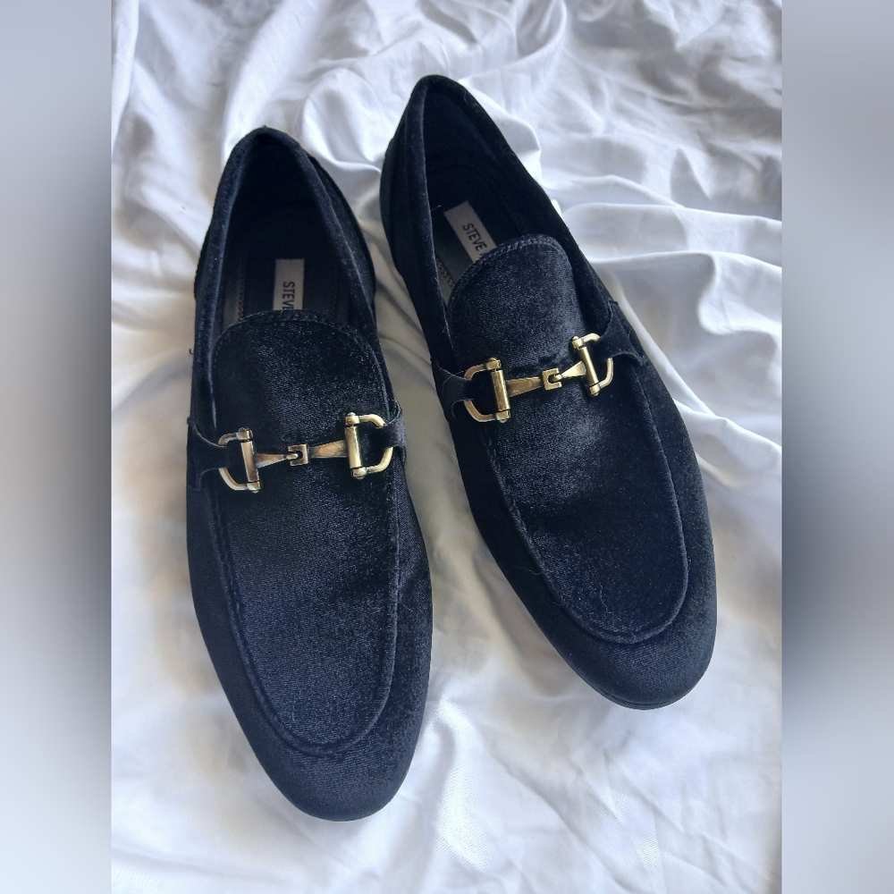 Men's Black Loafers with Gold Buckle